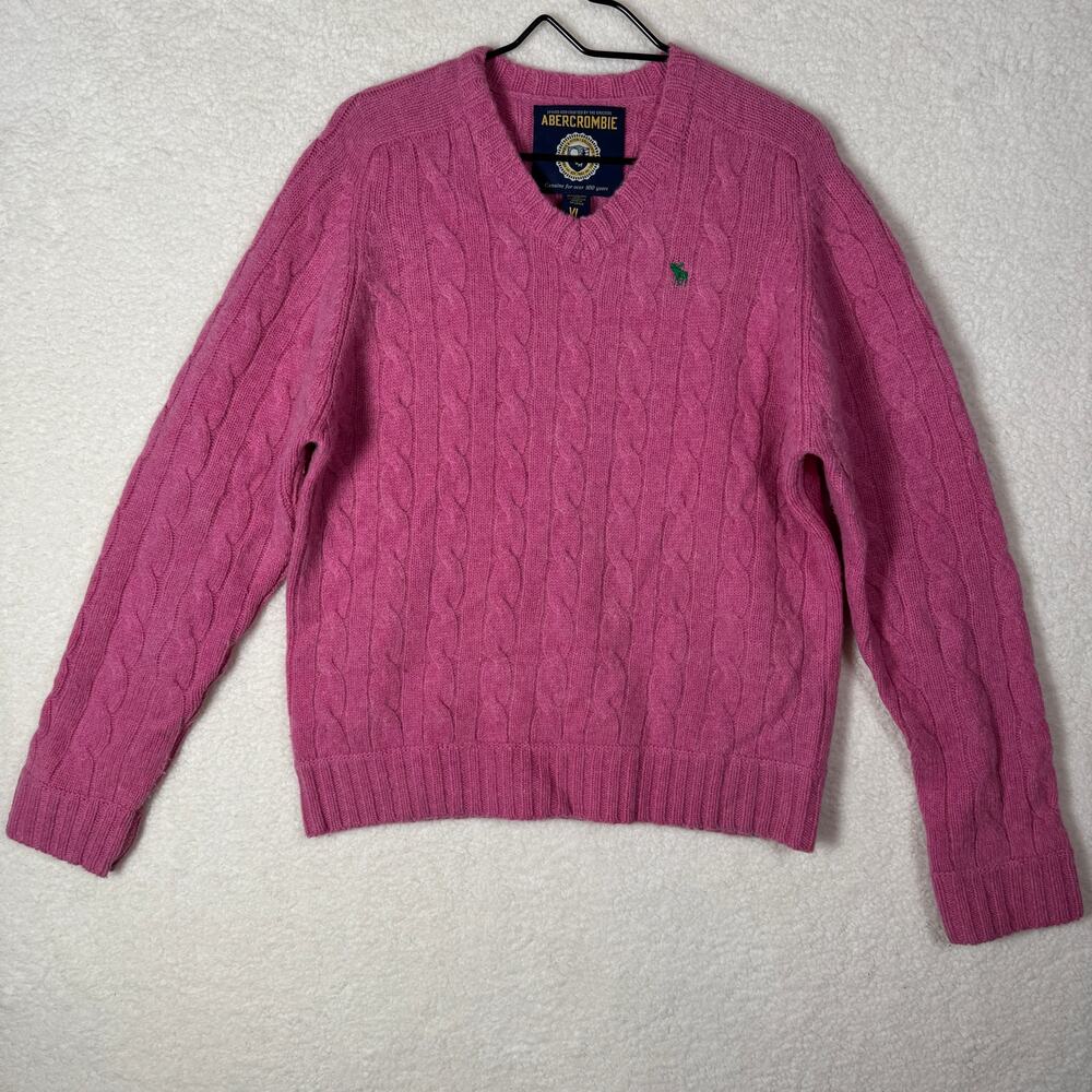 Abercrombie & Fitch‎ Cashmere Shetland Wool Sweater Fisherman Womens XL Preppy